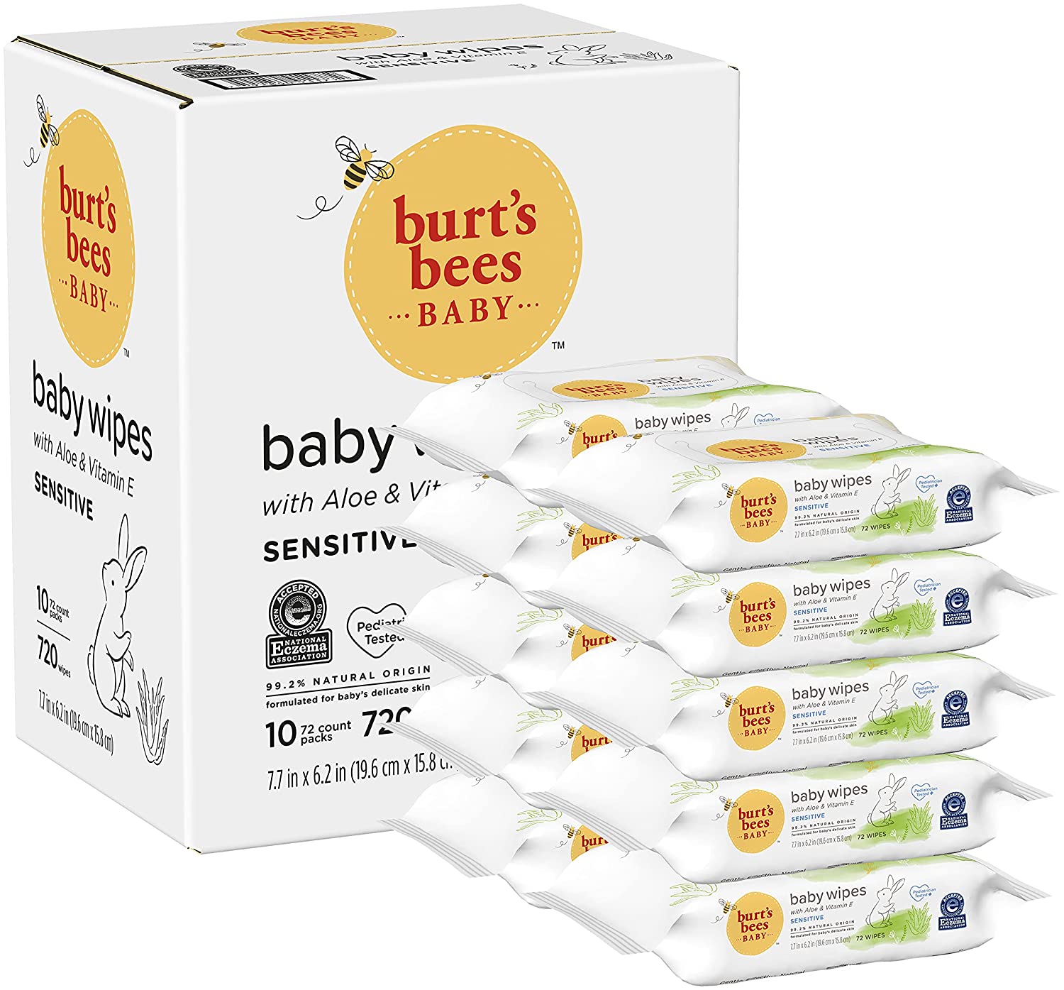 BabyCozy Baby Wipes 240 Ct, Cleansing & Moisturizing 2-in-1